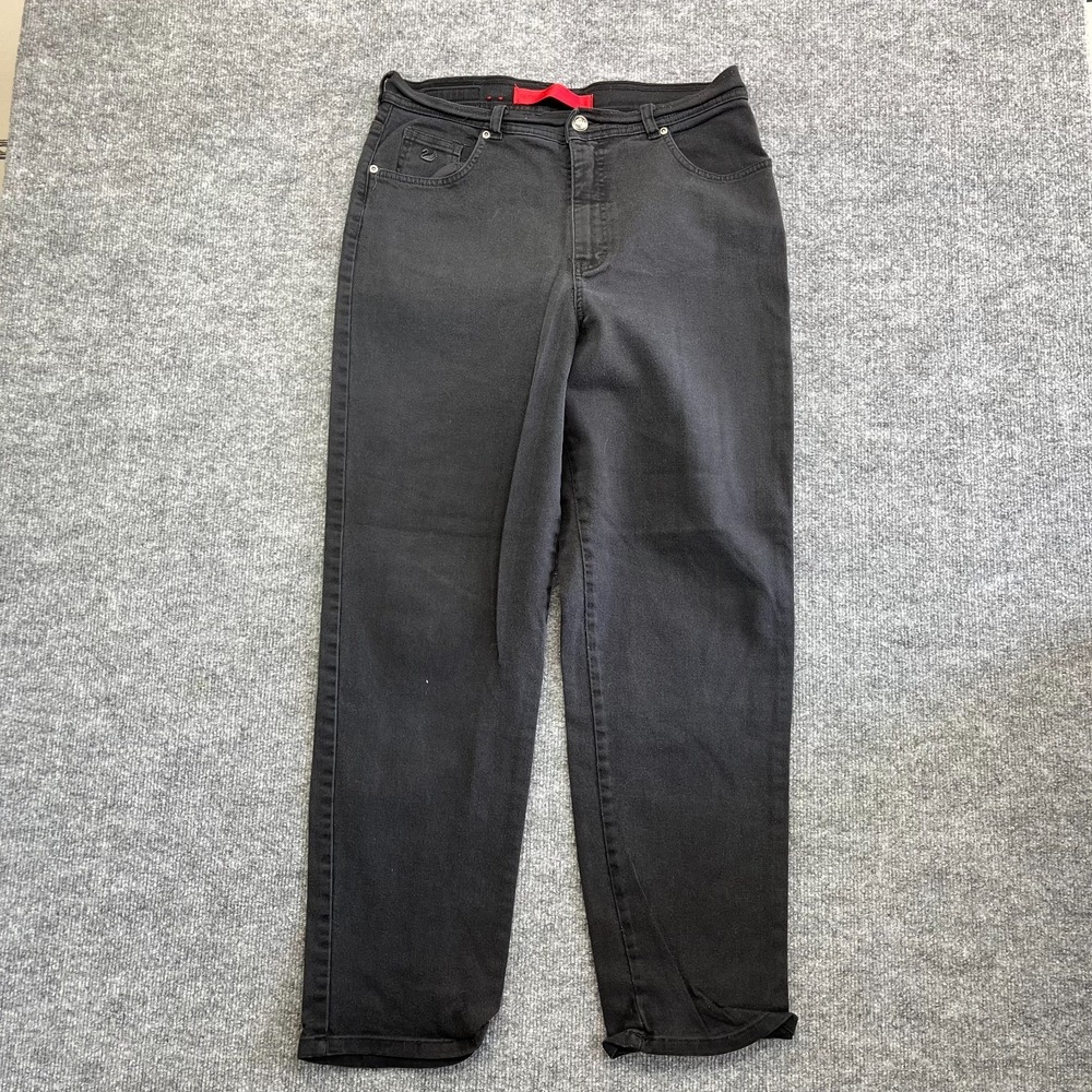 Gloria Vanderbilt Amanda Jeans Womens 14 Black Denim Stretch High Rise - 32x29.5